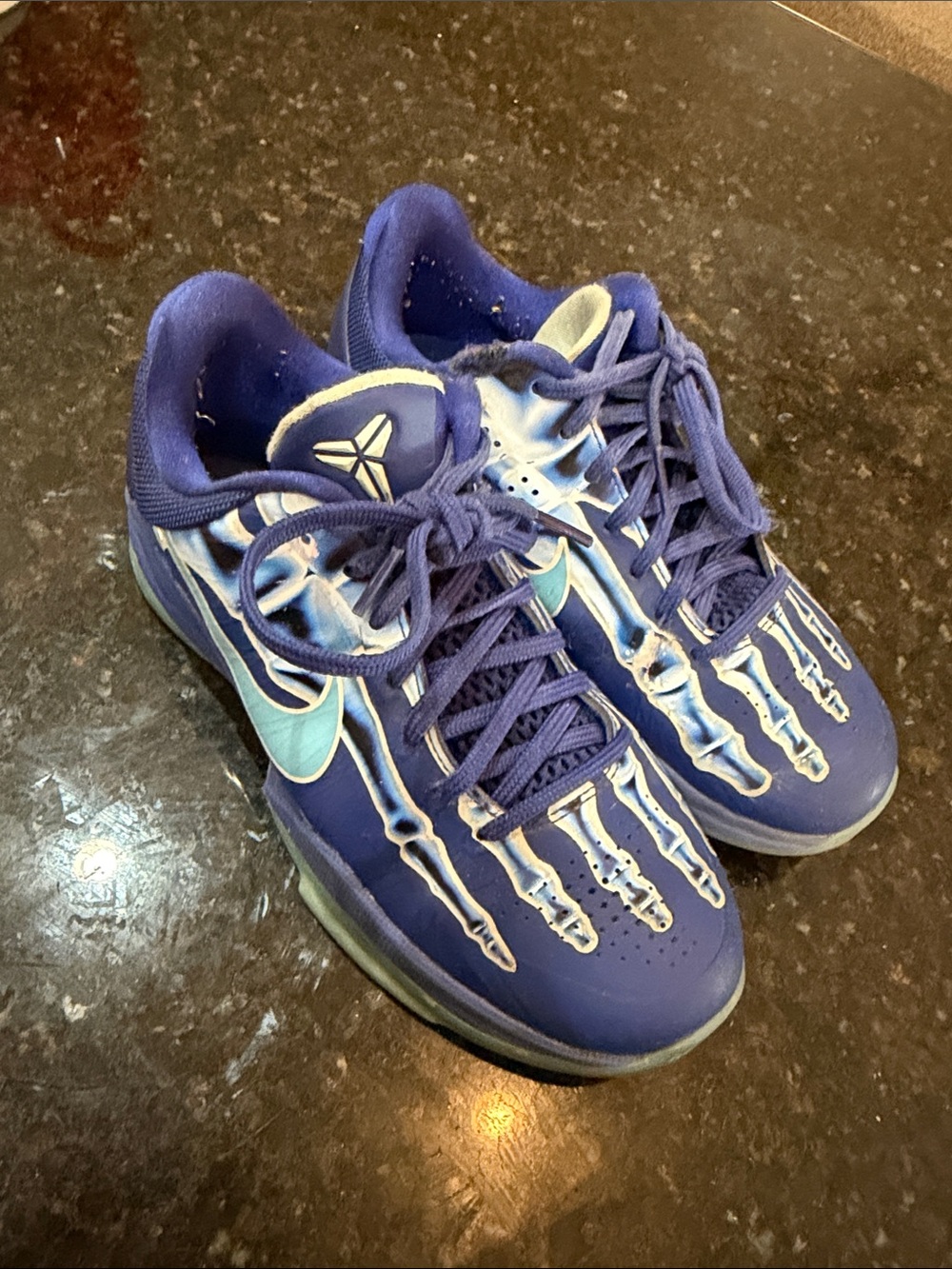 Nike Low-Top Basketball Shoes - Deep Purple with Light Blue Swoosh